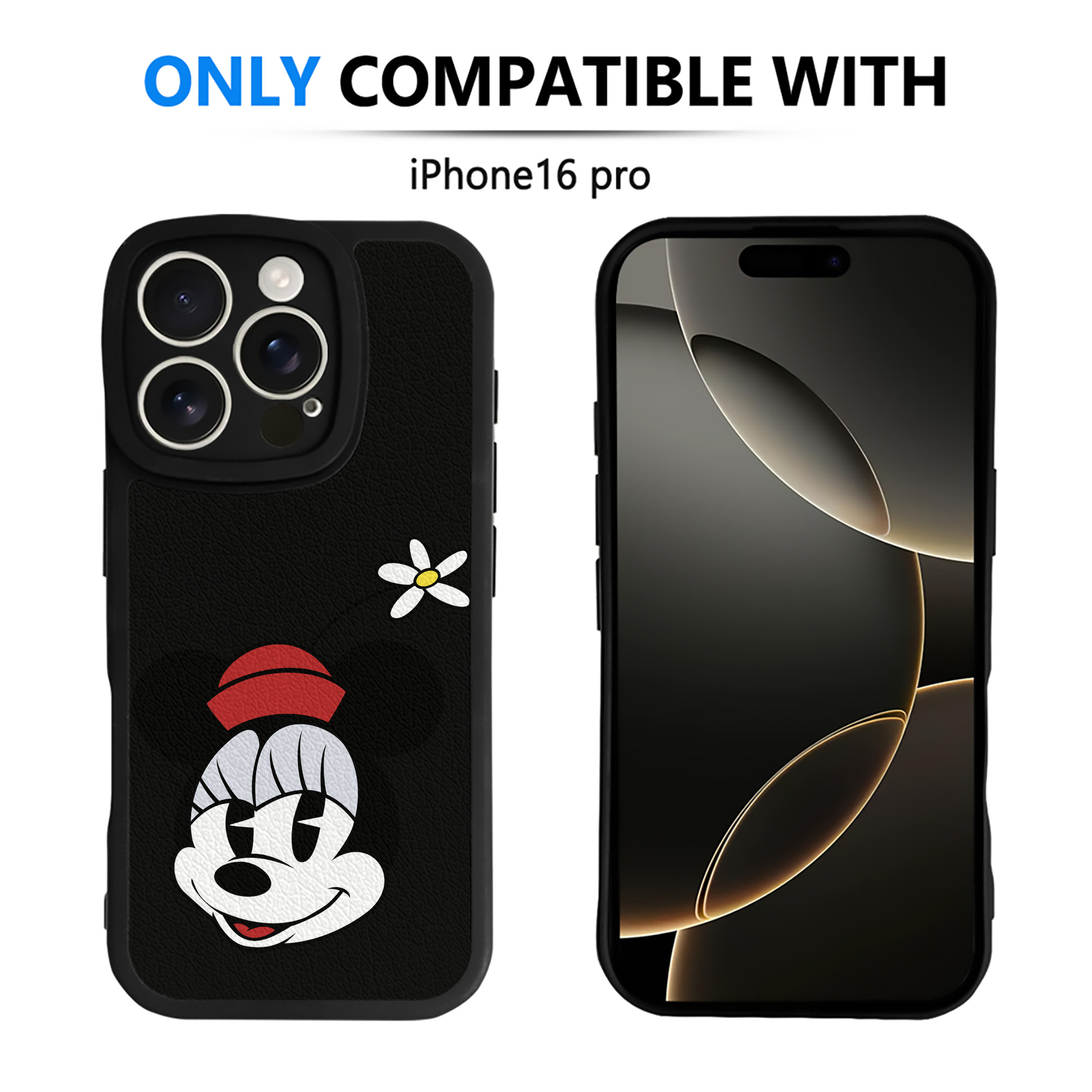 （画像用） ミッキーマウス Mickey Mouse 【iPhone 16シリーズ対応】シリコンスマホケース（レザー調） 材質：シリコン